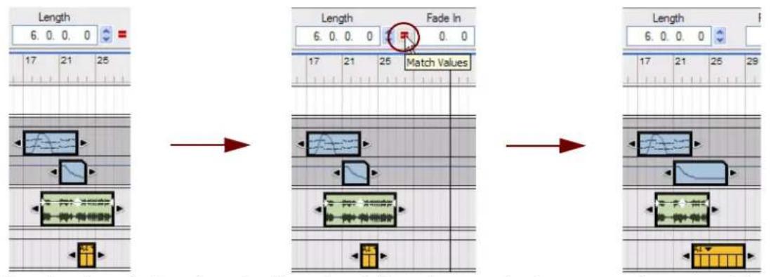 PROPELLERHEAD Reason Essentials 1.5 - Égalisation des longueurs de clips - 1