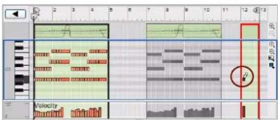 PROPELLERHEAD Reason Essentials 1.5 - À propos du dessin de notes en dehors d'un clip ouvert - 6