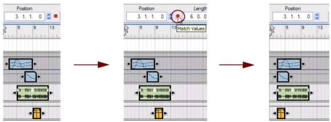 PROPELLERHEAD Reason Essentials 1.5 - Égalisation des positions de clips - 1
