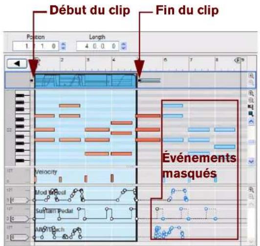 PROPELLERHEAD Reason Essentials 1.5 - Événements masqués dans les clips d'automation de paramètre et de notes - 2