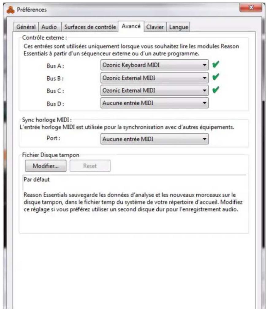 PROPELLERHEAD Reason Essentials 1.5 - Preférences - Avance - 1
