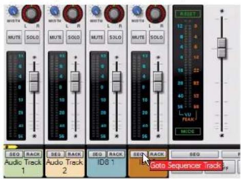 PROPELLERHEAD Reason Essentials 1.5 - Raccourci pour creer une piste de voie de mixage ou une piste audio - 1
