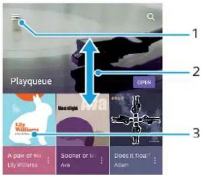 SONY ERICSSON Xperia L2 - Écran d'accueil de l'application Musique - 1