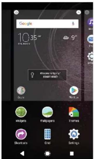 SONY ERICSSON Xperia L2 - Volets de l'écran d'accueil - 1