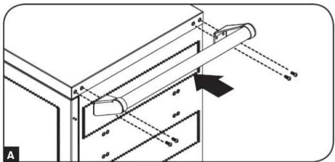 Tripp Lite CSC32AC - Installing the Handle Bracket and Power Cord Manager - 1