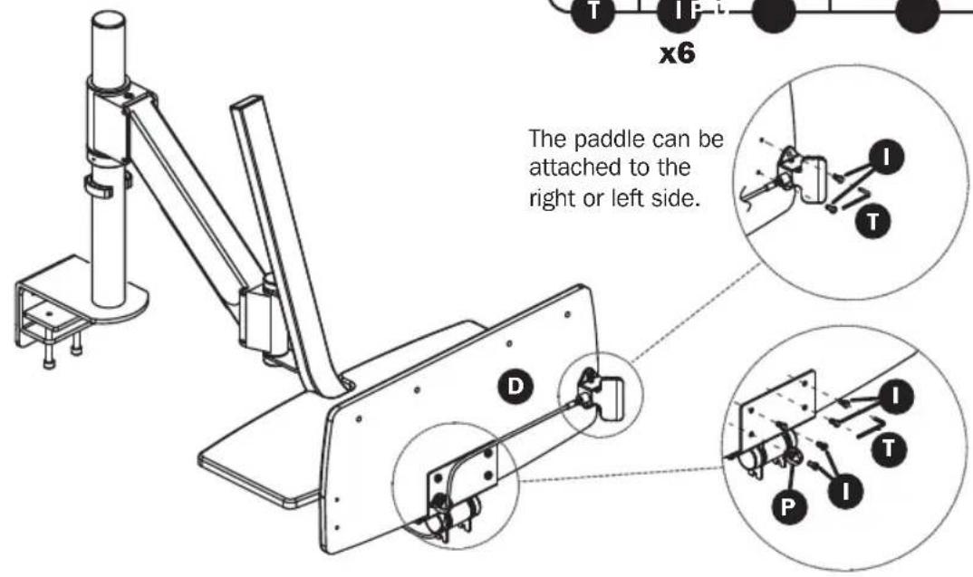 The paddle can be attached to the right or left side. x6