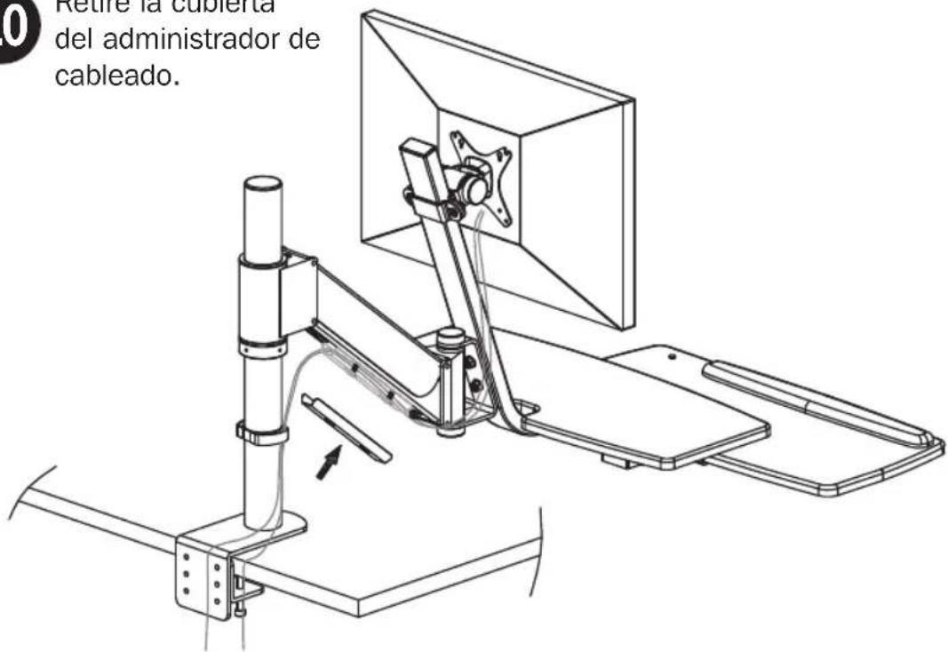 0 Retire la cubierta del administrador de cableado.