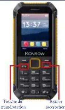 13:37 KONROW 1 2 3 4 5 6 7 8 9 Touch de numérotation Touch e raccrocher