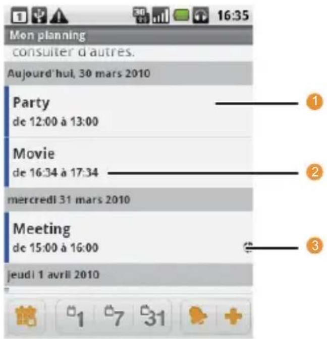 HUAWEI U8100 - Vue Agenda - 1