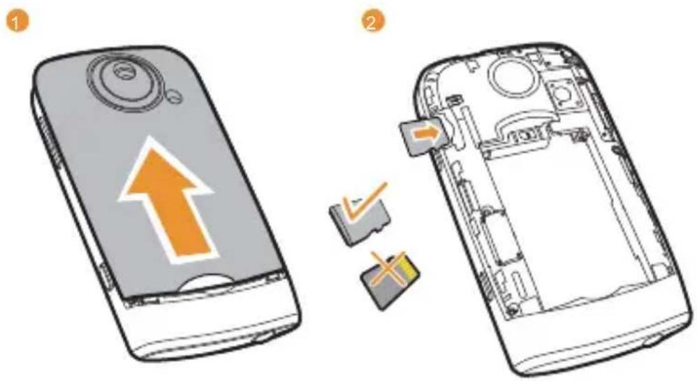 HUAWEI U8100 - Comment installer la carte microSD™ - 1
