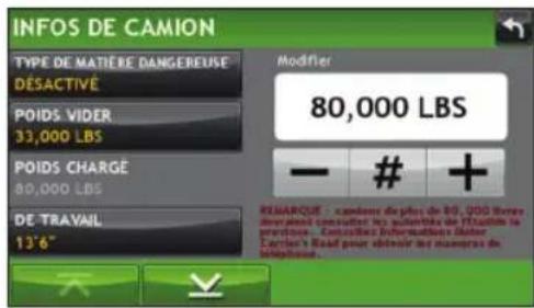 Rand McNally IntelliRoute TND 515 - Saisie des informations sur le camion et définition des avertissements - 1