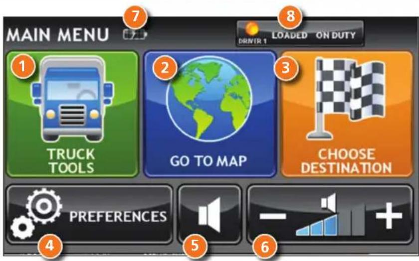 Rand McNally IntelliRoute TND 515 - Main Menu - 1