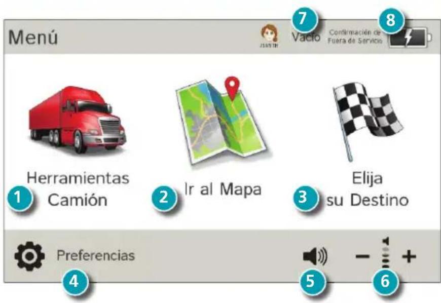 Rand McNally IntelliRoute TND 525 - Menu principal - 1