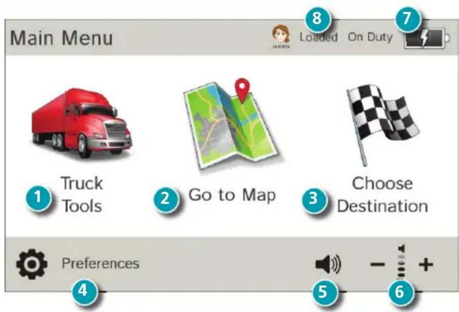 Rand McNally IntelliRoute TND 525 - Main Menu - 1