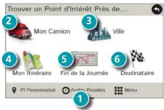 Rand McNally IntelliRoute TND 525 - Recherche d'un point d'intérêt (PI) - 1