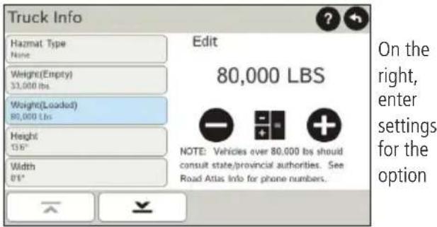 Rand McNally IntelliRoute TND 525 - Enter Truck Information and SetWarnings - 1