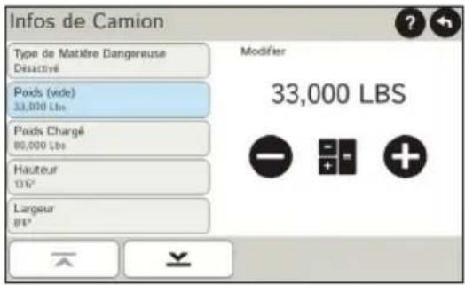 Rand McNally IntelliRoute TND 525 - Saisie des informations sur le camion et definition des averissements - 1