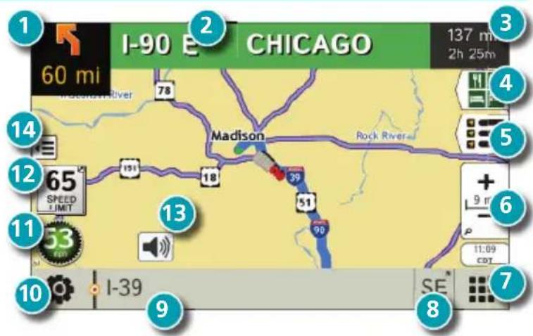 Rand McNally IntelliRoute TND 525 - Route Map Window - 1