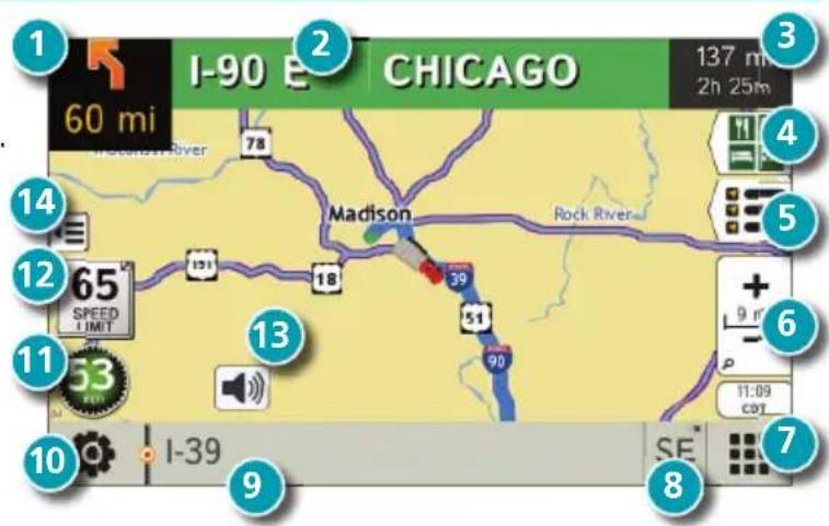 Rand McNally IntelliRoute TND 525 - Ventana del mapa de la ruta - 1