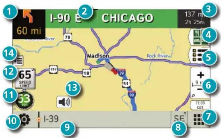 Rand McNally IntelliRoute TND 525 - Fenêtre de la carte de l'itinéraire - 1