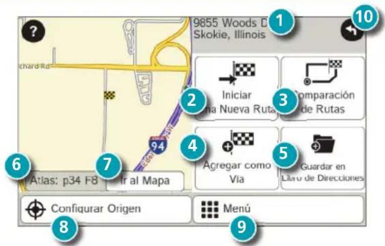 Rand McNally IntelliRoute TND 525 - Ventana para confirmar el destino - 1