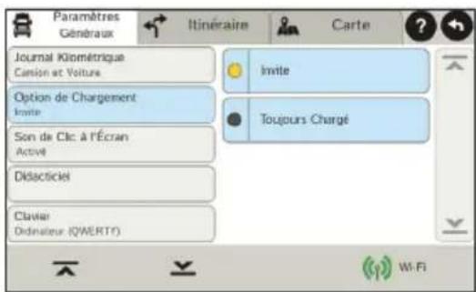 Rand McNally IntelliRoute TND 525 - Définition des options d'itinéraire et d'appareil - 1