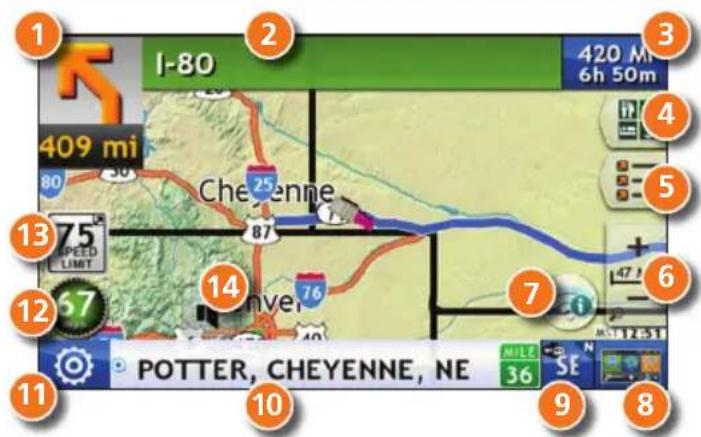 Rand McNally Intelliroute TND 520 - Ventana del mapa de la ruta - 1