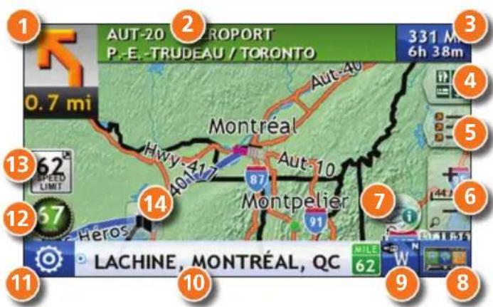 Rand McNally Intelliroute TND 520 - Fenêtre de la carte de l'itinéraire - 1