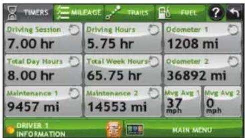 Rand McNally Intelliroute TND 520 - View Timers and Logs - 1