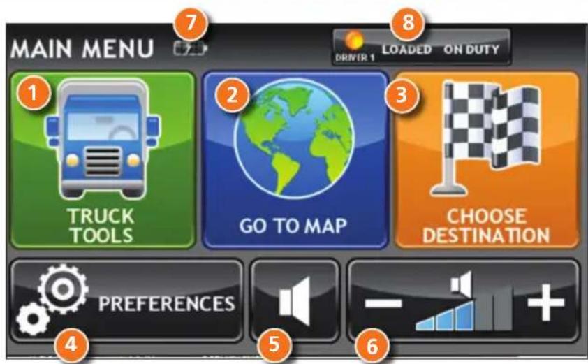 Rand McNally Intelliroute TND 520 - Main Menu - 1