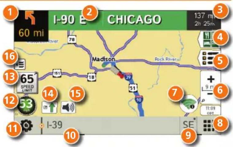 Rand McNally IntelliRoute TND 530 - Fenêtre de la carte de l'itinéraire - 1