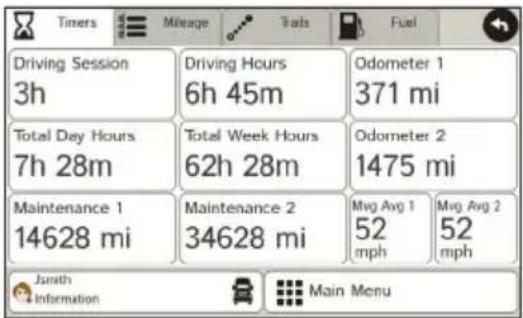 Rand McNally IntelliRoute TND 530 - View Timers and Logs - 1