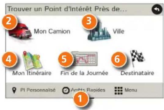 Rand McNally IntelliRoute TND 530 - Recherche d'un point d'intérêt (PI) - 1
