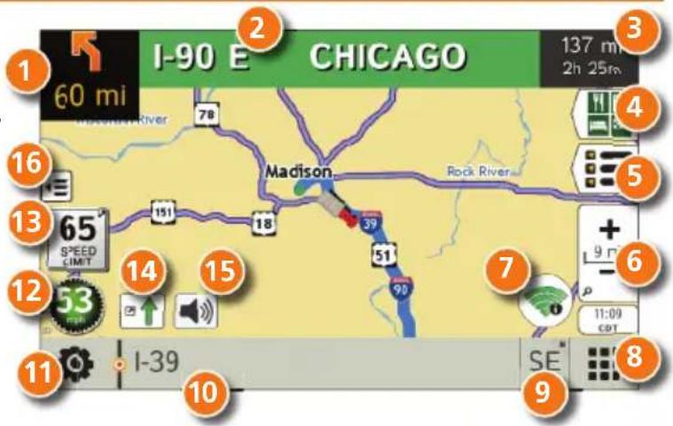 Rand McNally IntelliRoute TND 530 - Ventana del mapa de la ruta - 1