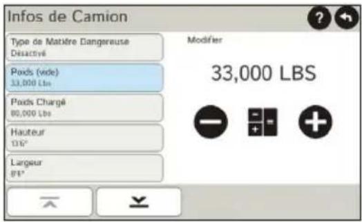 Rand McNally IntelliRoute TND 530 - Saisie des informations sur le camion et définition des avertissements - 1