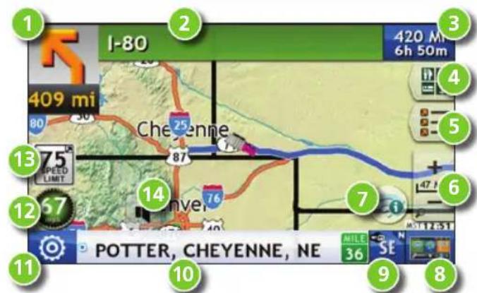 Rand McNally IntelliRoute TND 720 - Ventana del mapa de la ruta - 1
