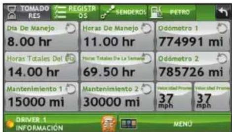 Rand McNally IntelliRoute TND 720 - Ver los Temporizadores y los Registros - 1
