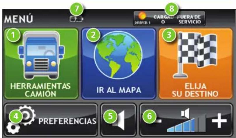 Rand McNally IntelliRoute TND 720 - Menu principal - 1