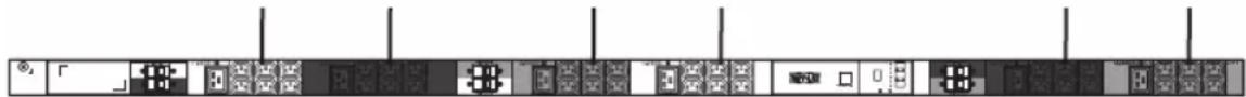 Tripp Lite PDU3XMV6G32 - Ubicación del Receptáculo del Banco de Carga y Referencias de Pantalla - 1