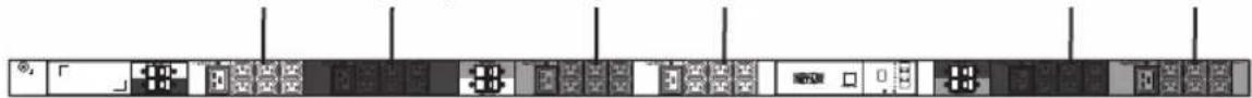 Tripp Lite PDU3XMV6G32 - Расположение розеток по группам нагрузок и Сообщения на дисплее - 1