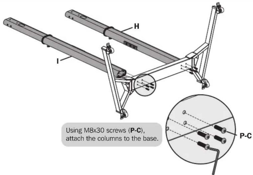 Tripp Lite DMCSD3545M - Attach the Columns to the Base - 2