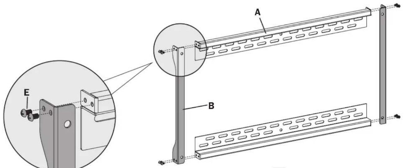 Tripp Lite DMVWSC4570XUL - Befestigung der Verbindungsplatten an den Wandplatten - 2