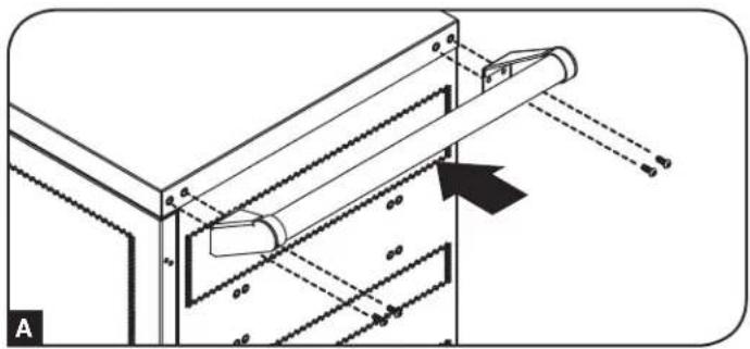 Tripp Lite CSC32USB - Installing the Handle Bracket and Power Cord Manager - 1
