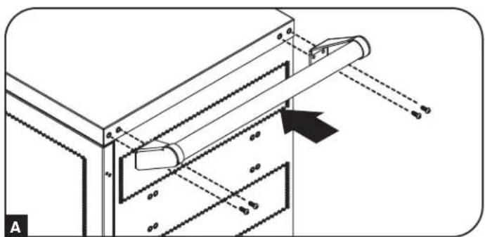 Tripp Lite CSC32ACWHG - Installation du support de poignée et du guide du cordon d'alimentation - 1
