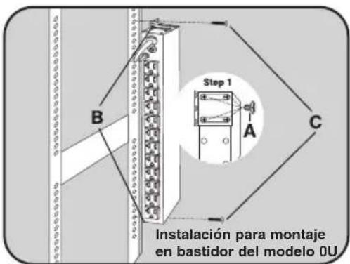 Tripp Lite PDU1220T6 - Instalación para montaje en bastidor del modelo 0U - 2