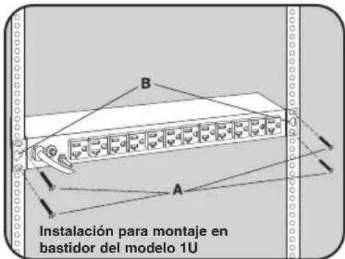 Tripp Lite PDU1220T6 - Instalación para montaje en bastidor del modelo 0U - 1