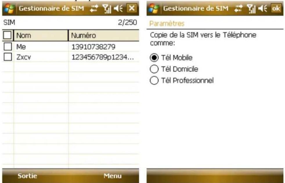 AIRIS T483 - Contacts SIM - 1