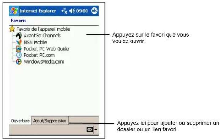 AIRIS T605 - Affichage des Favoris de l'appareil mobile et des chaînes - 1