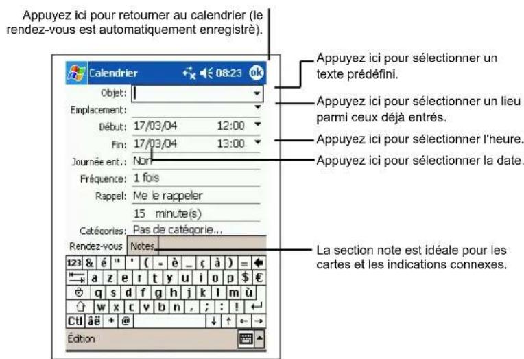 AIRIS T605 - Création d'un rendez-vous - 1