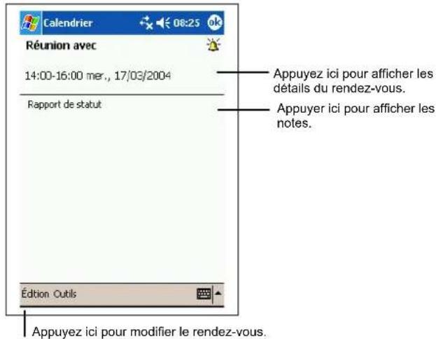 AIRIS T605 - Utilisation de l'écran résumé du Calendrier - 1